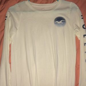 White long sleeve with ombré Hollister logo